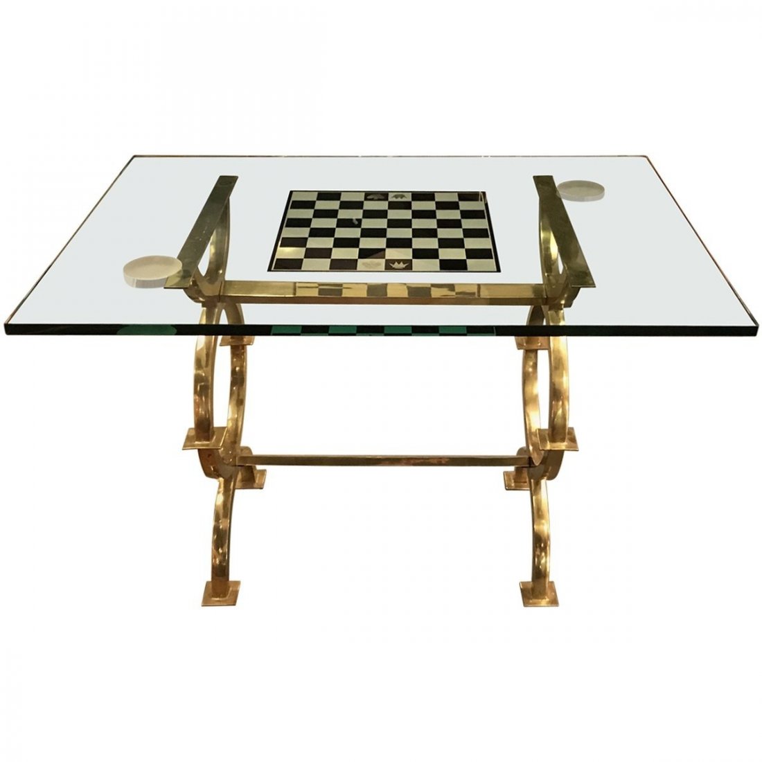 Modern Glass And Brass Games Table (1 of 4)