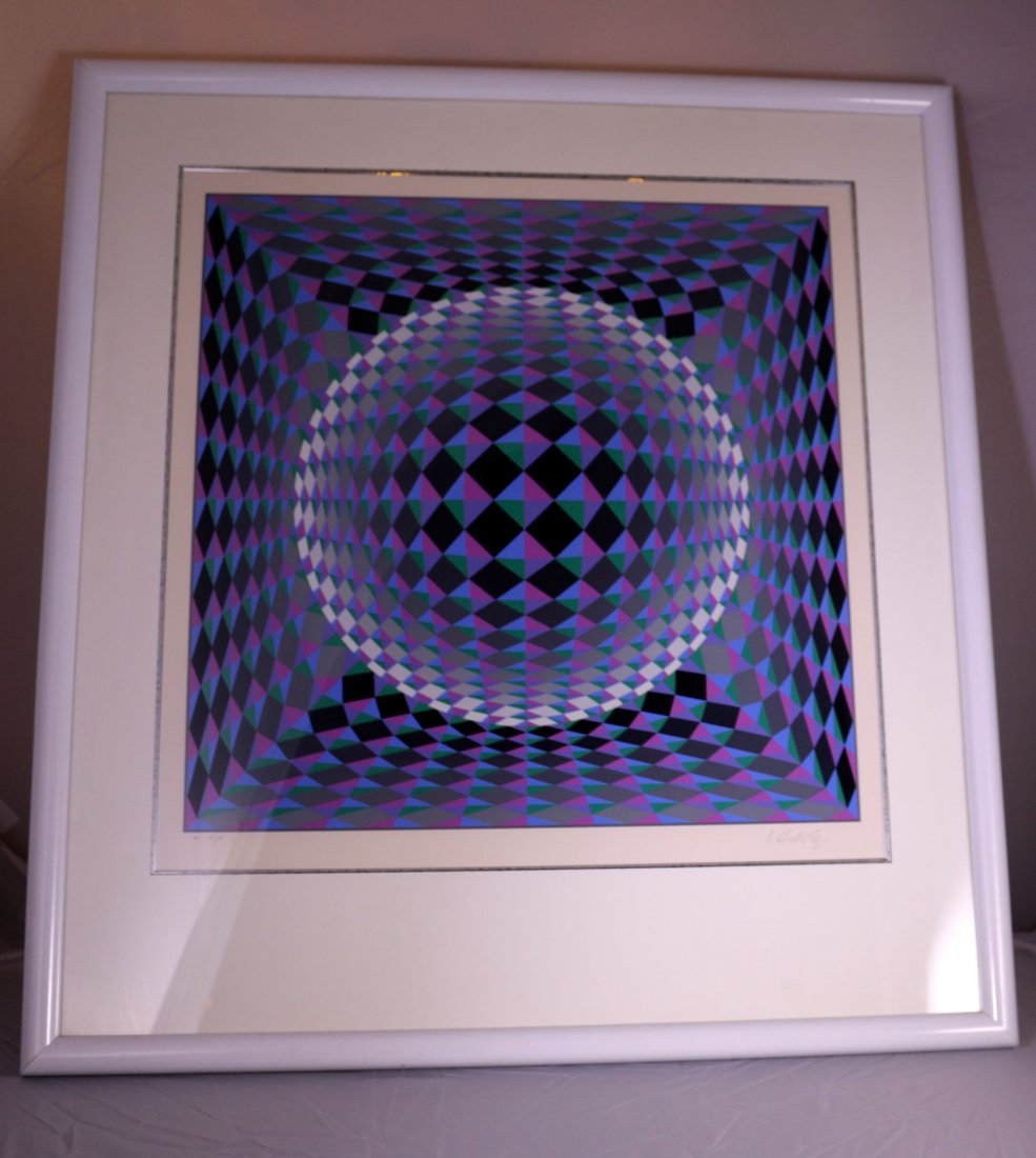 1906- 1997 Victor Vasarely Framed  Geometric Print (1 of 5)