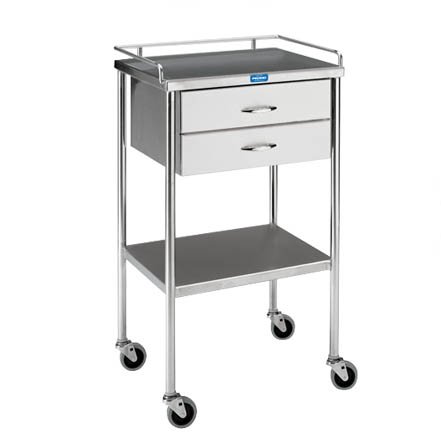Chrome 2 Drawer Pedigo Utility Trolley with Shelf (1 of 2)