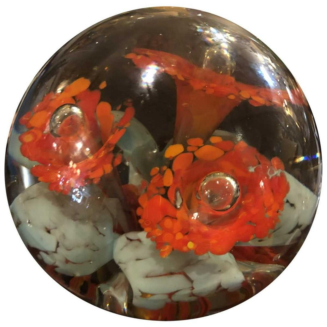 Mid-Century Modern Xtra-Large Floral Murano Paperweight (1 of 4)