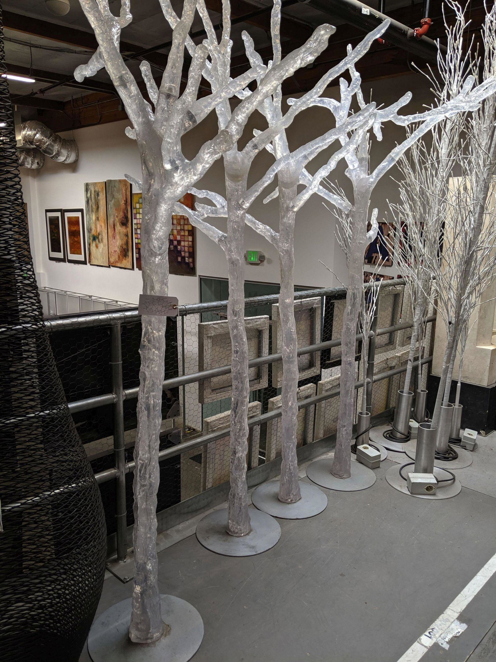 Set of Four Acrylic Tree Sculptures: Set of four large acrylic tree sculptures.