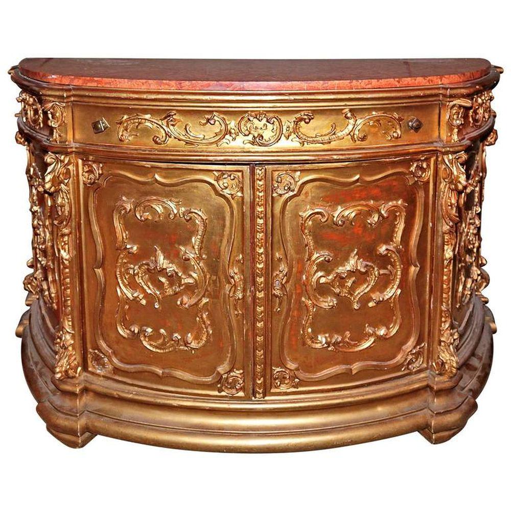 19th Century Venetian  Gilded Marble Top Commode (1 of 6)