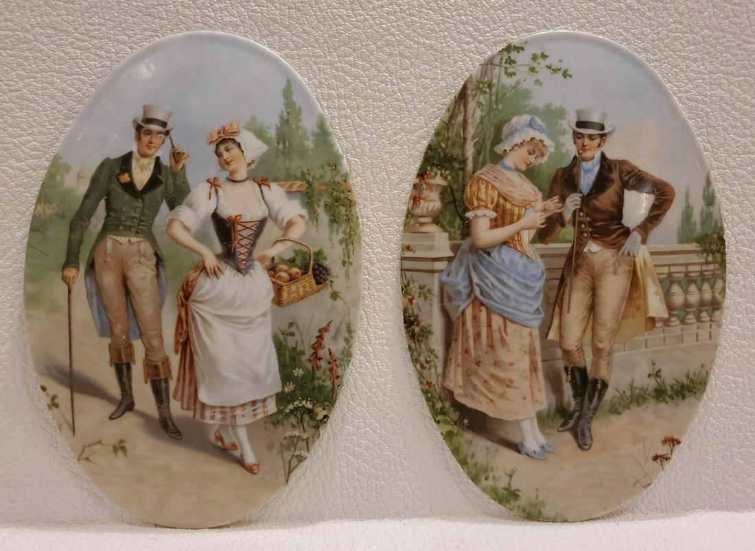 Pair of Oval Porcelain Plaques (1 of 4)