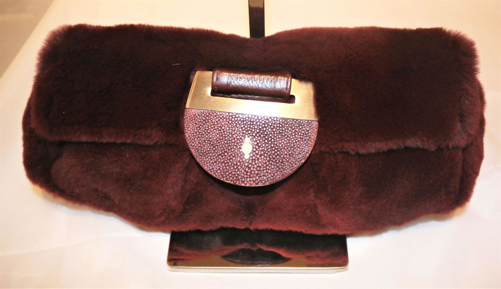R&Y Augustine: Authentic mink fur and sting ray Buckle