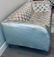 Italian Tufted Metallic 80s Leather Sofa - 6