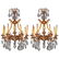 19th Century French Dore Bronze Cut Crystal Sconces