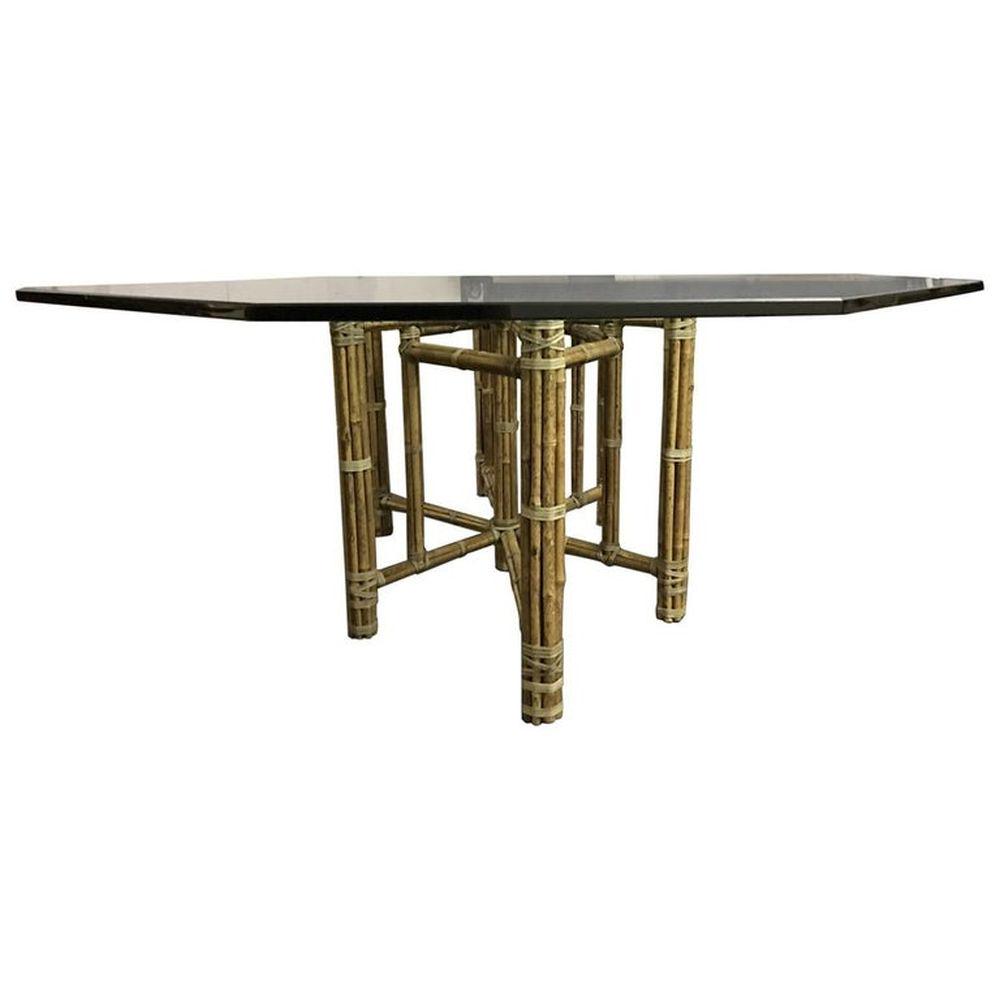 McGuire Mid-Century Modern Glass Top Dining Table (1 of 6)