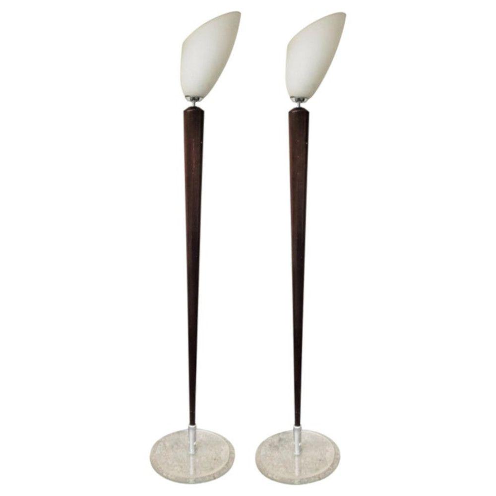 Pair of Mid-Century Modern Walnut Floor Lamps (1 of 6)