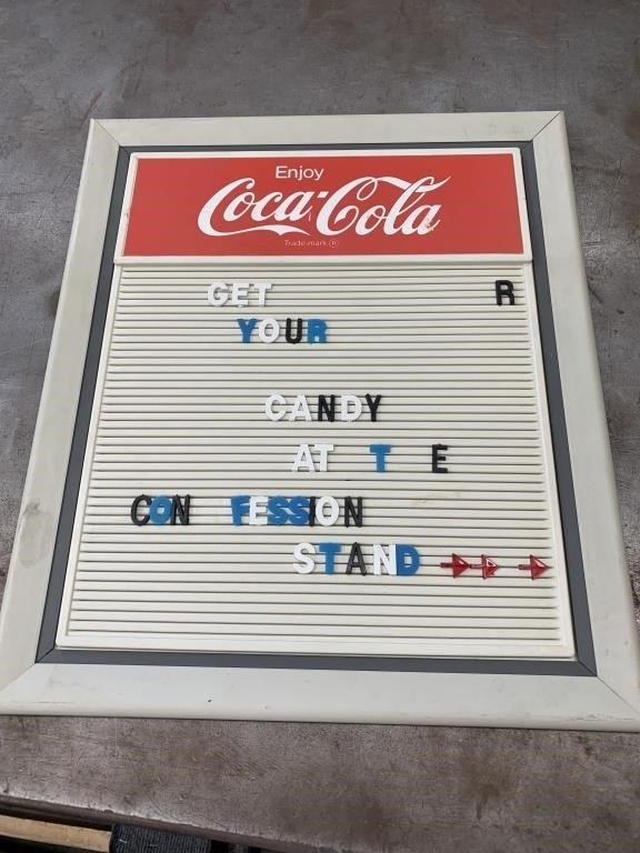 Vintage Coca Cola Movie Theater Menu Board With (1 of 3)