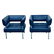 Contemporary Modern Pair of Leather Arm Chairs