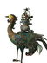 Vintage Chinese Solid Silver and Enameled Peacock on - 2