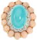 Henry Dunay Turquoise, Coral, Diamond, Gold Ring - 2