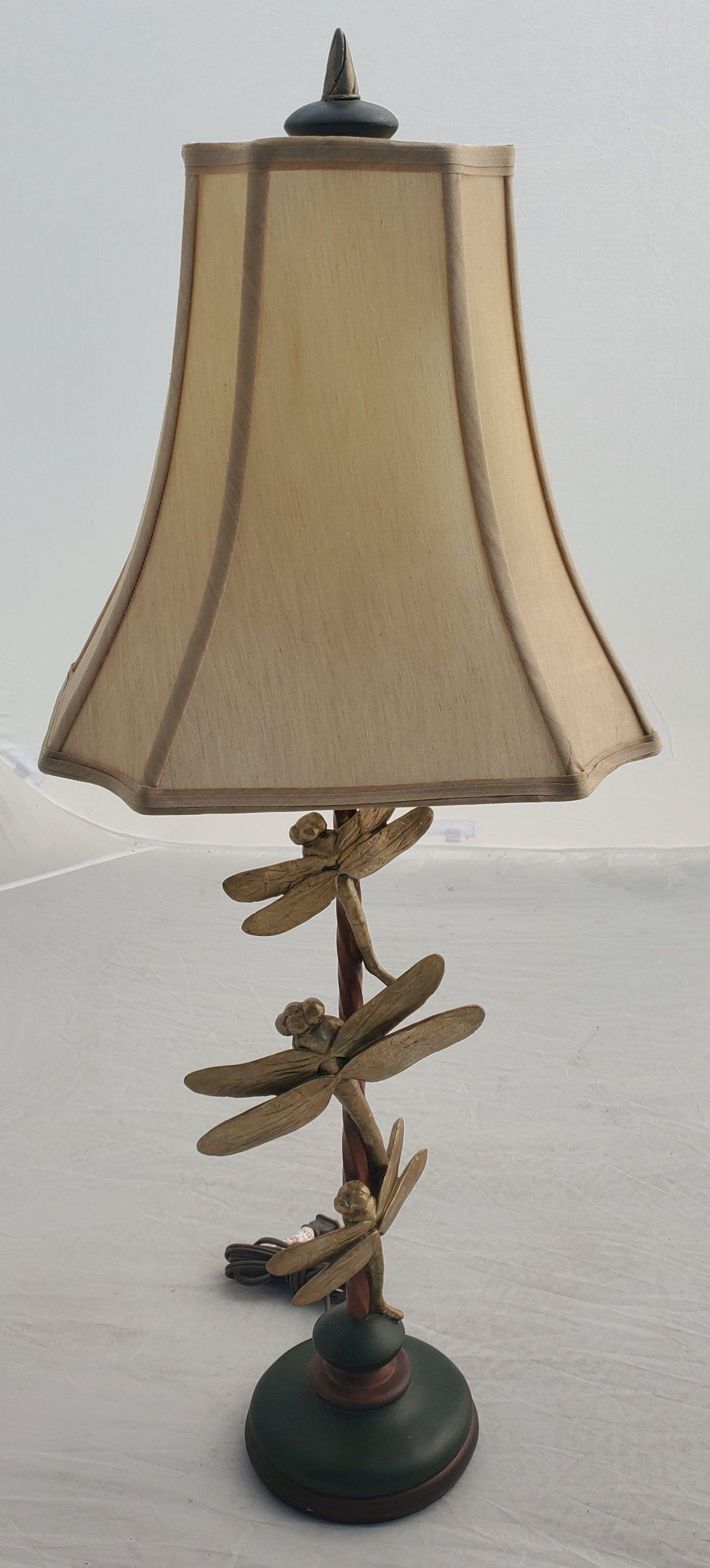 Wooden Twist Stem Dragon Flies Table Lamp (1 of 8)