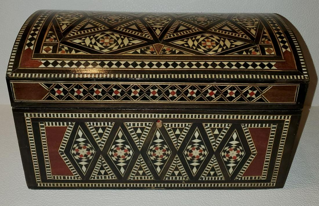 Moroccan Inlay Jewelry Box W/Suede Interior (1 of 5)