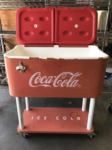 Vintage Coca Cola Cooler On Wheels