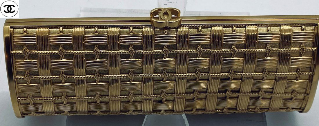 Chanel Mini Limited Edition Woven Metallic Clutch Bag (1 of 7)