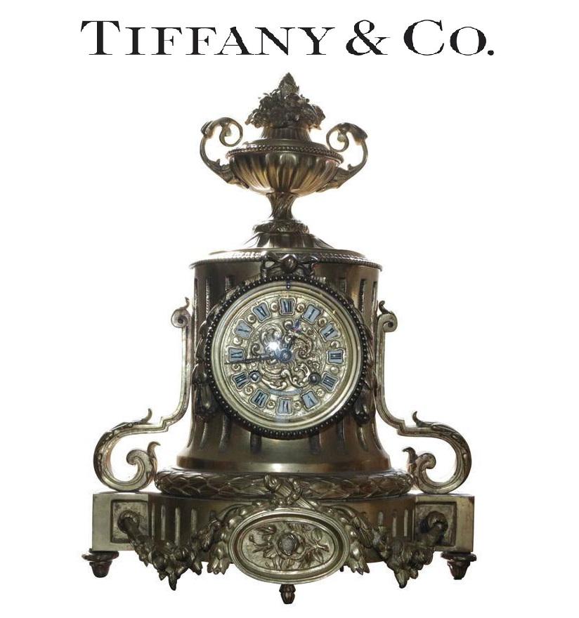 Tiffany & Co. 19th Century Bronze Mantel Clock (1 of 7)