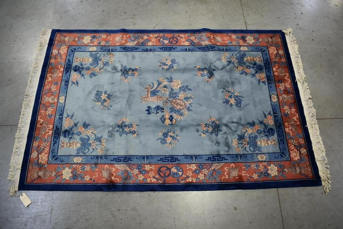 Vintage 9X 6 Hand Made Chinese Wool Rug (1 of 4)