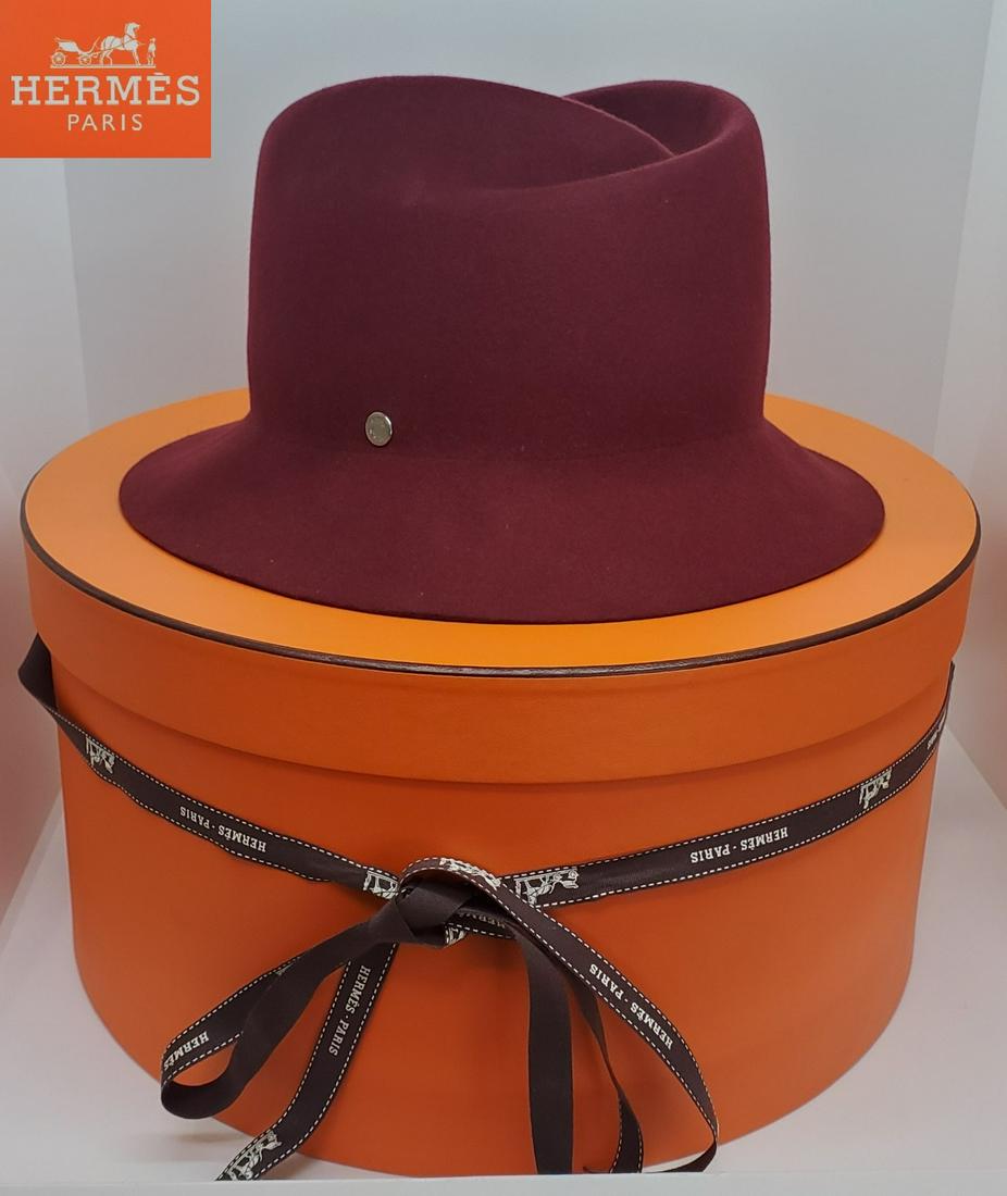 Authentic Hermes Paris 100 Percent Rabbit Felt Hat (1 of 9)
