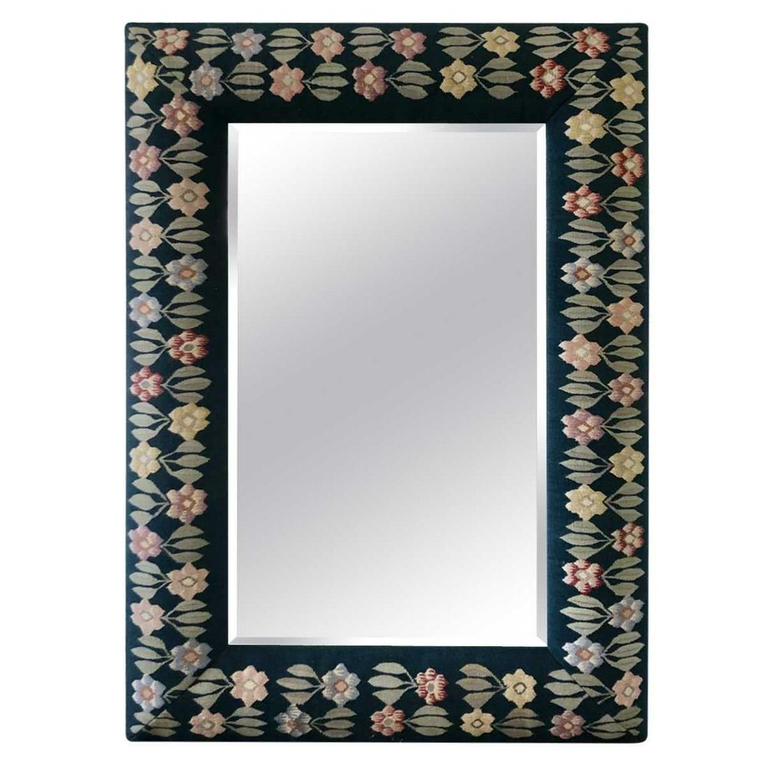 Large Hand Made Floral Tapestry Mirror (1 of 5)
