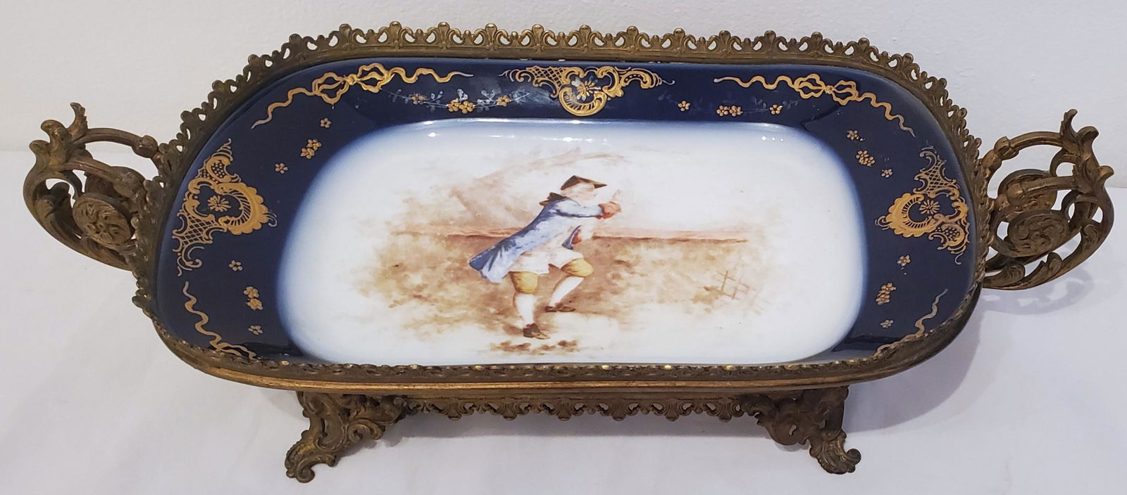Gilt Bronze Ormolu Framed Hand Painted Porcelain Plate (1 of 7)