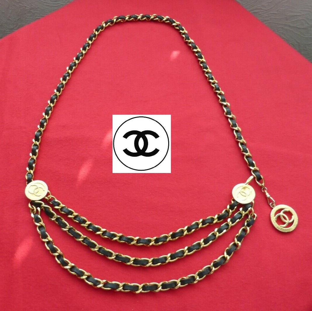 Vintage Chanel Black Leather Bracelet/Necklace W/ Charm (1 of 7)