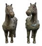 PAIR OF ANTIQUE METAL CHINESE HORSE FIGURES