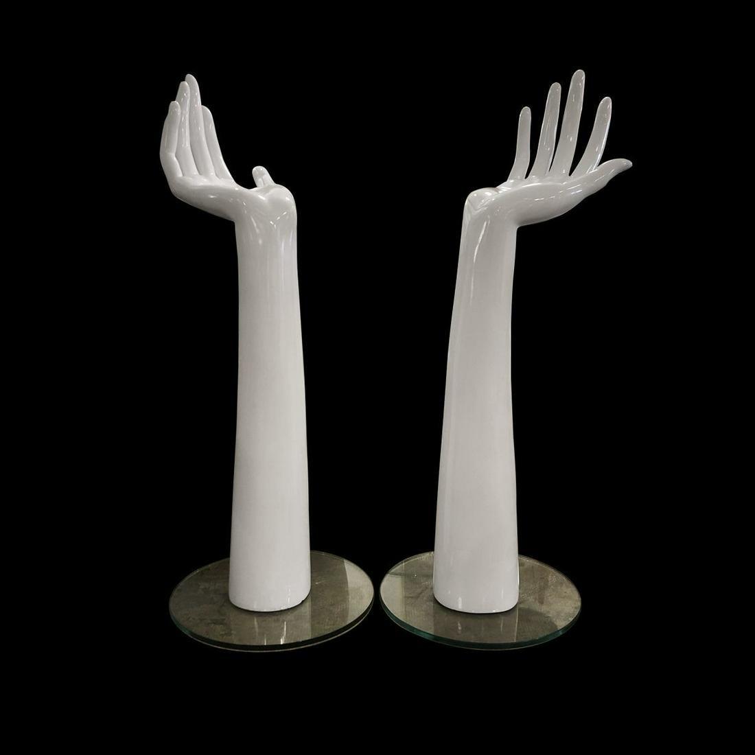 White 1980s Decorative Hands With Glass Base (1 of 9)