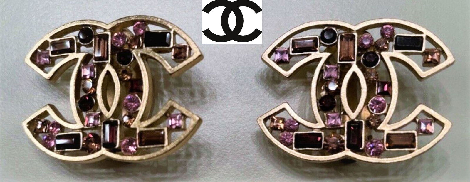 Chanel  Rare Crystal  Amythest CC Earrrings (1 of 6)