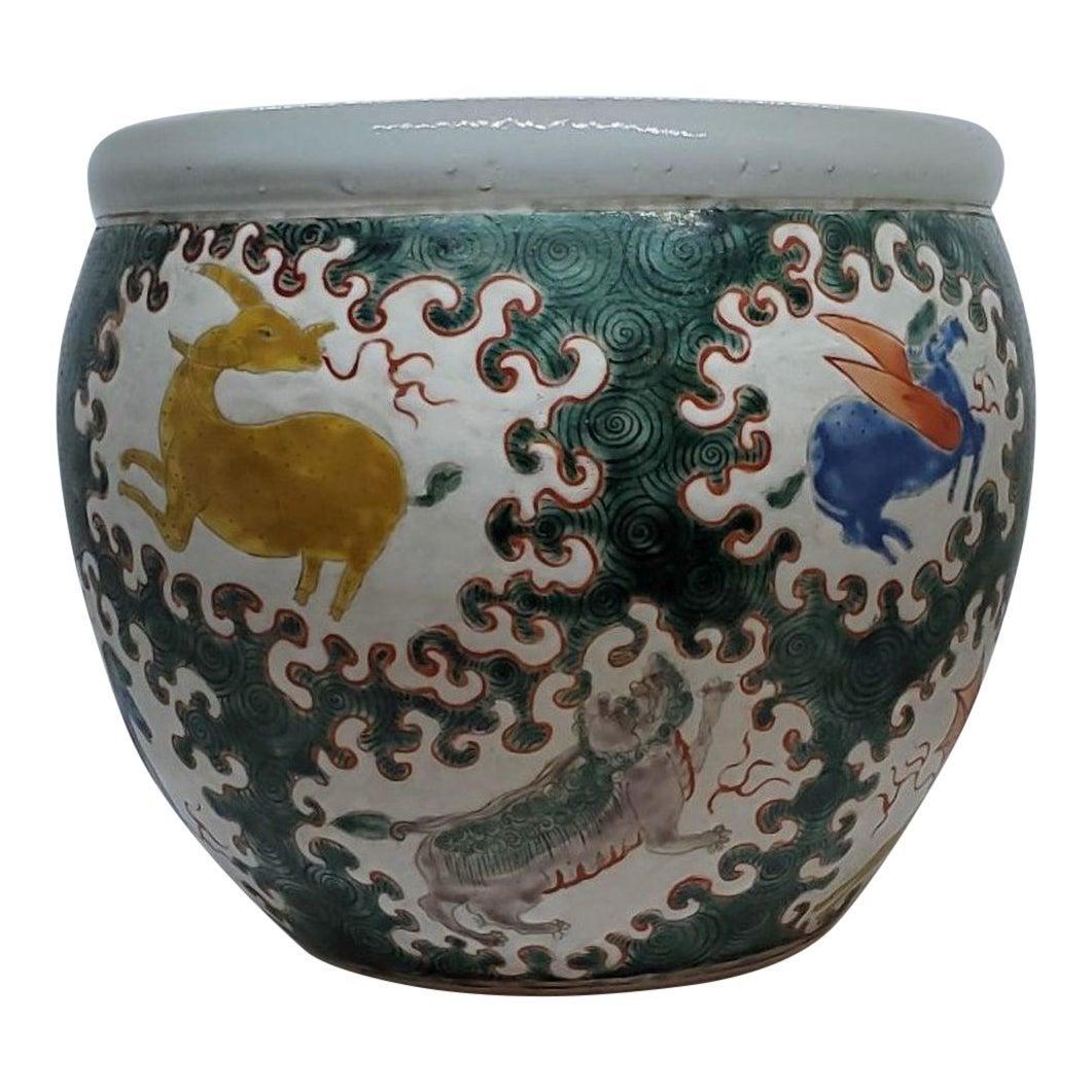 20thc Chinese Fish Bowl Multi Deities (1 of 8)