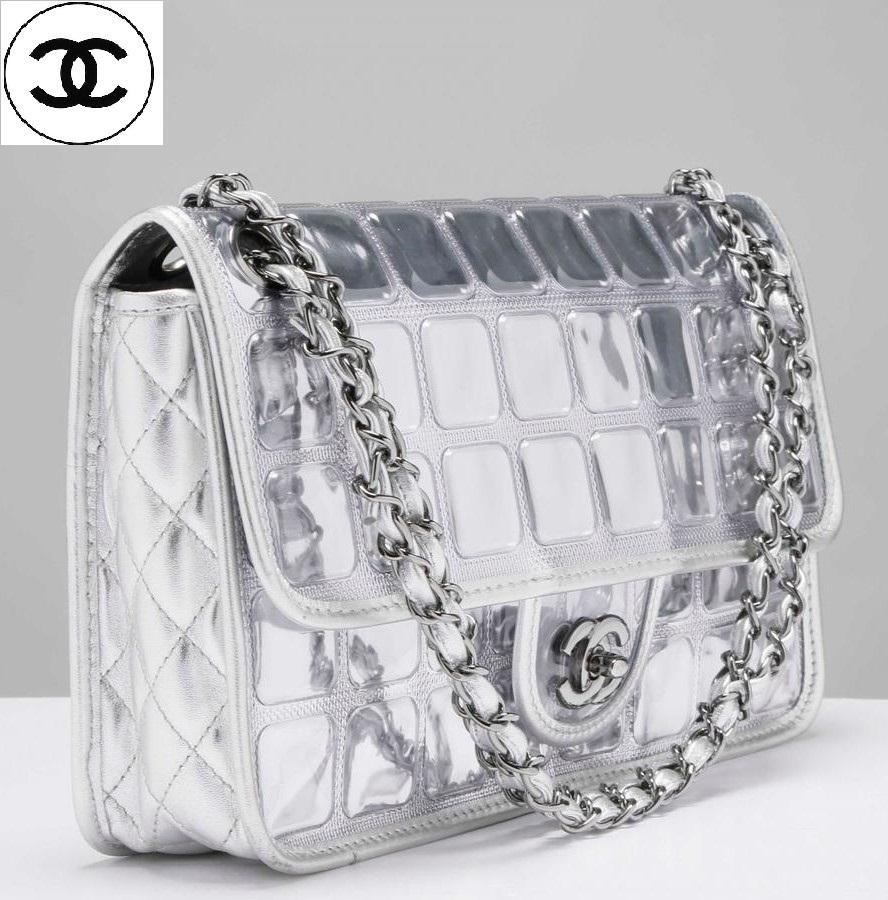 Large Rare Auth Chanel Leather ice Cube Hand Bag With (1 of 9)