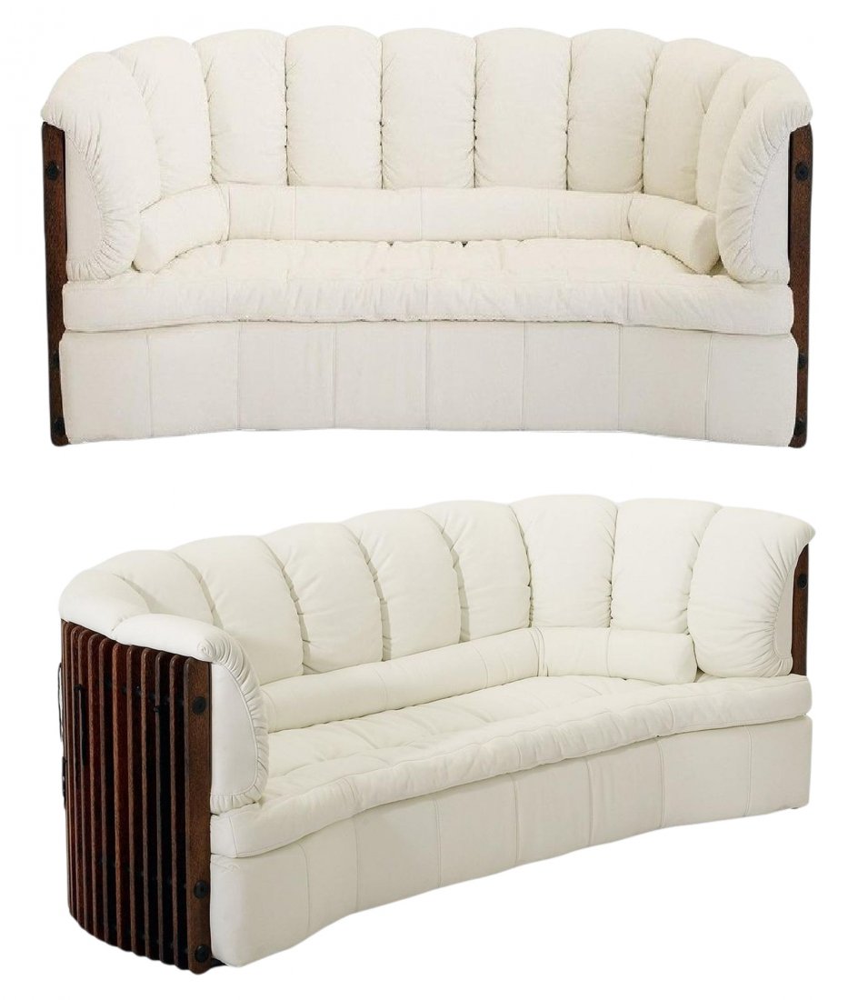 Pacific Green Rare d'Palm Large White Leather Sofa (1 of 8)