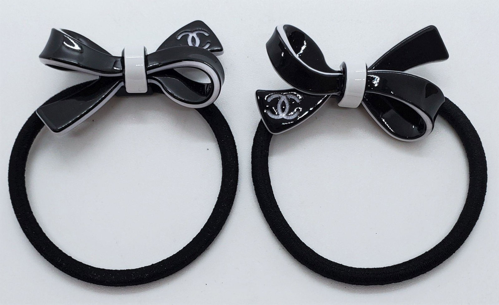 Pair of Chanel VIP Elastic Hair Tie -Black: Pair of Chanel VIP Elastic Hair Tie - Black