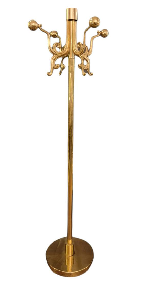 Italian Mid Century Brass Coat Rack with Marble Base (1 of 9)