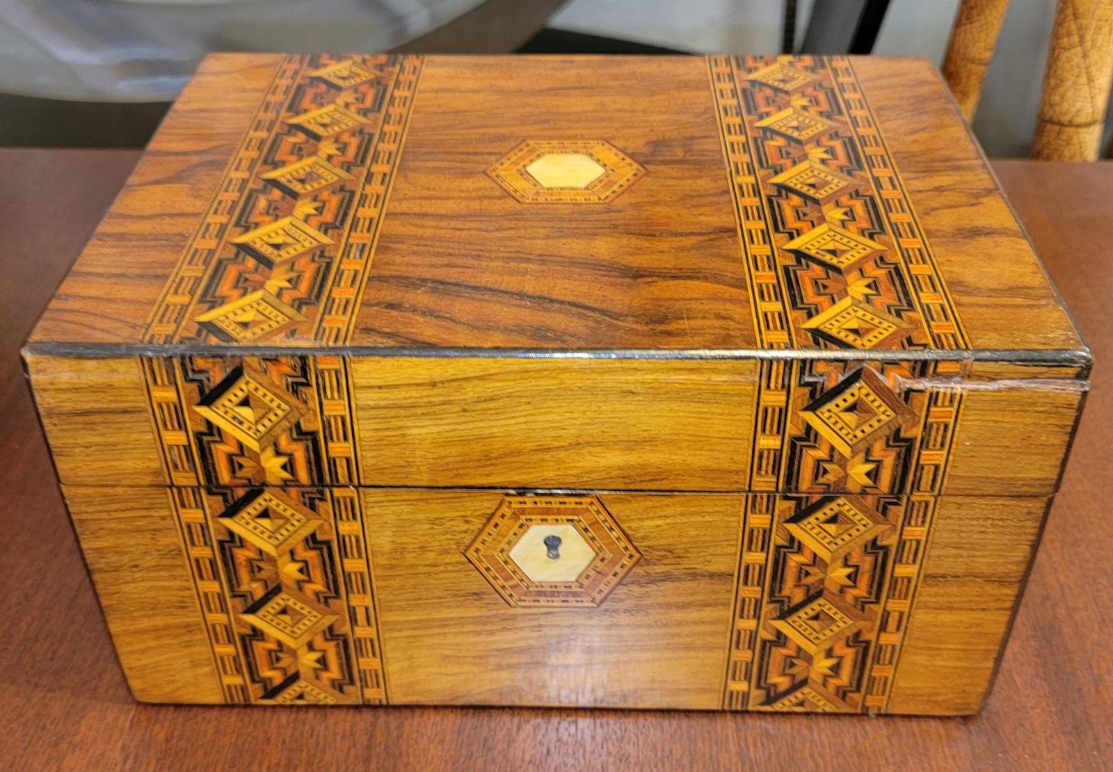 19thc English Inlay Jewelry Box (1 of 6)