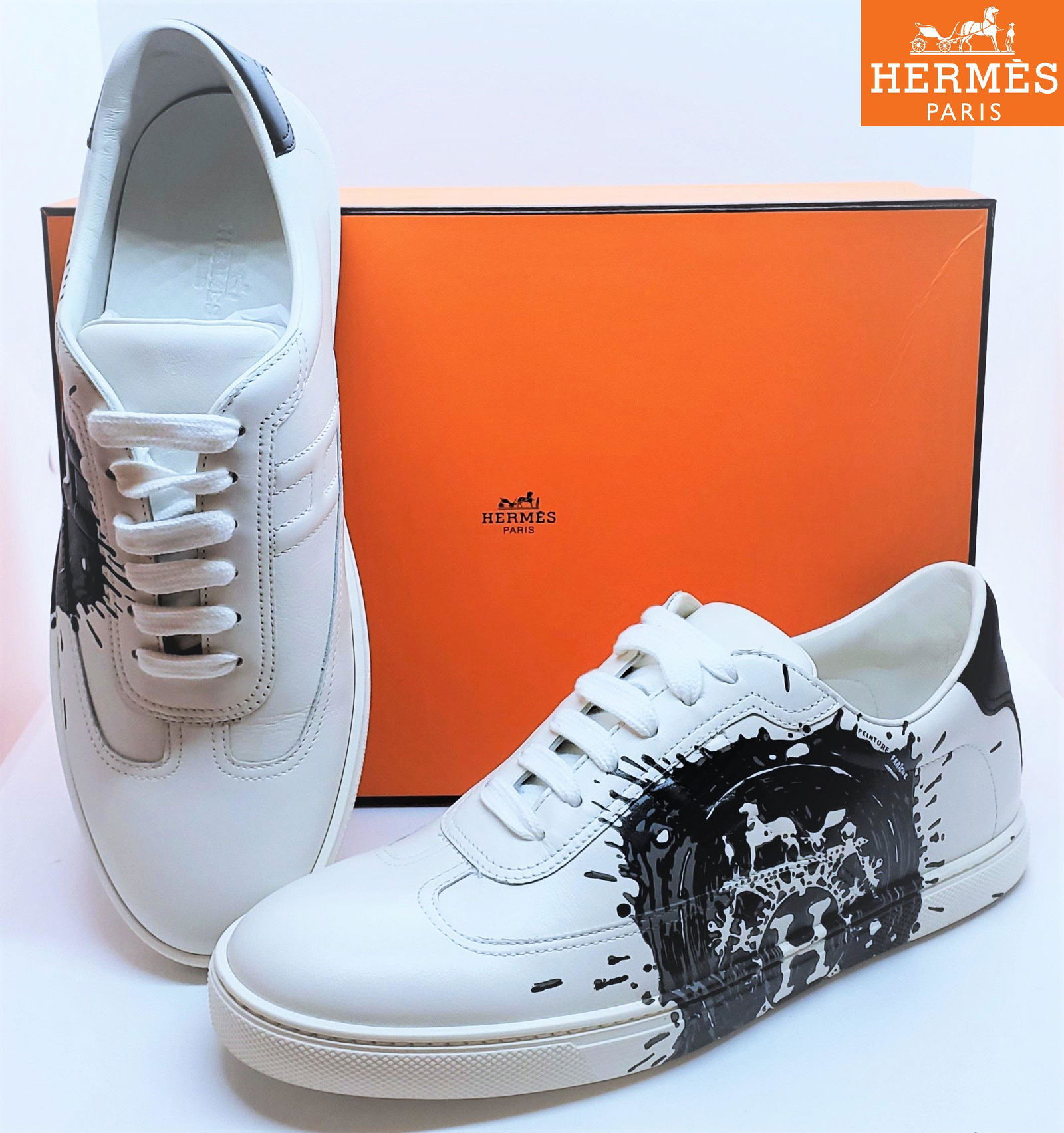 Brand New Auth Size 39 Leather Hermes Splatter Shoe (1 of 9)