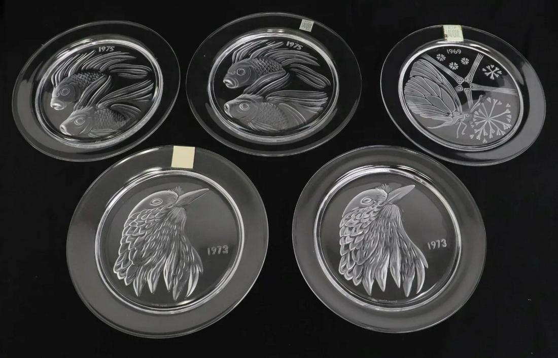 Set of 5 Lalique Crystal Plates (1 of 9)