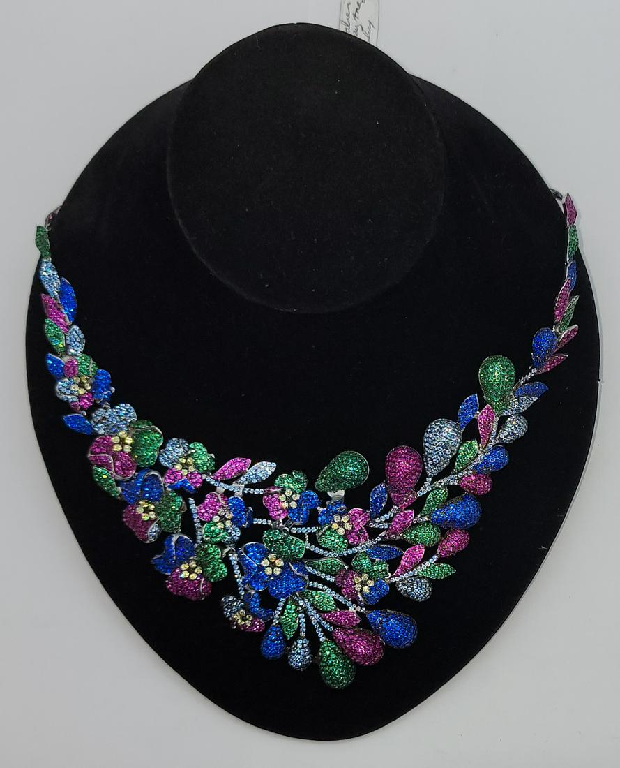 Italian Swarovski over Silver necklace (1 of 8)