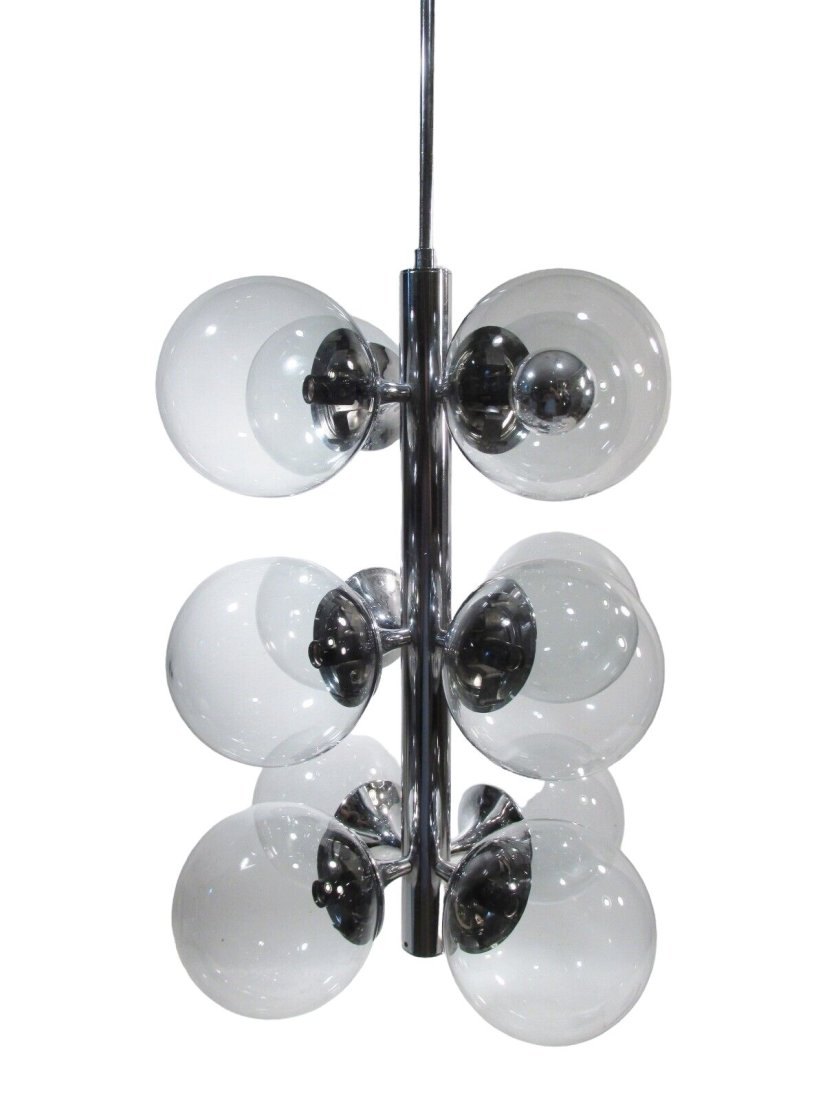 Mid Century Lightolier Chrome Bubble Sputnik Chandelier (1 of 8)