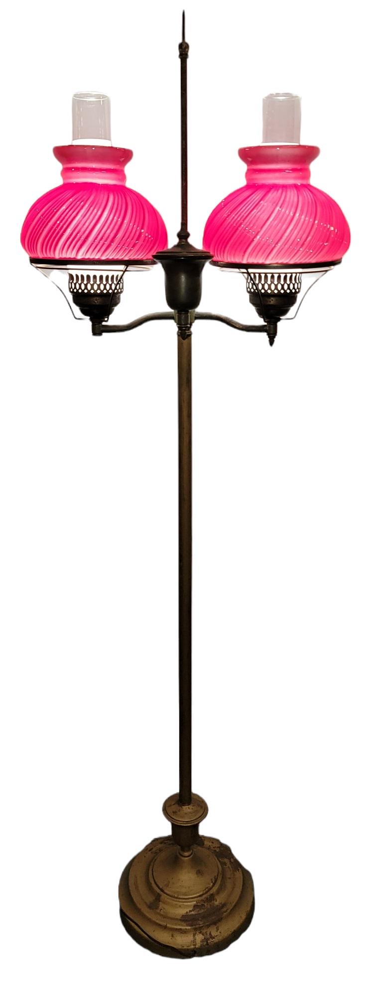 Standing metal and Glass Floor Lamp (1 of 9)