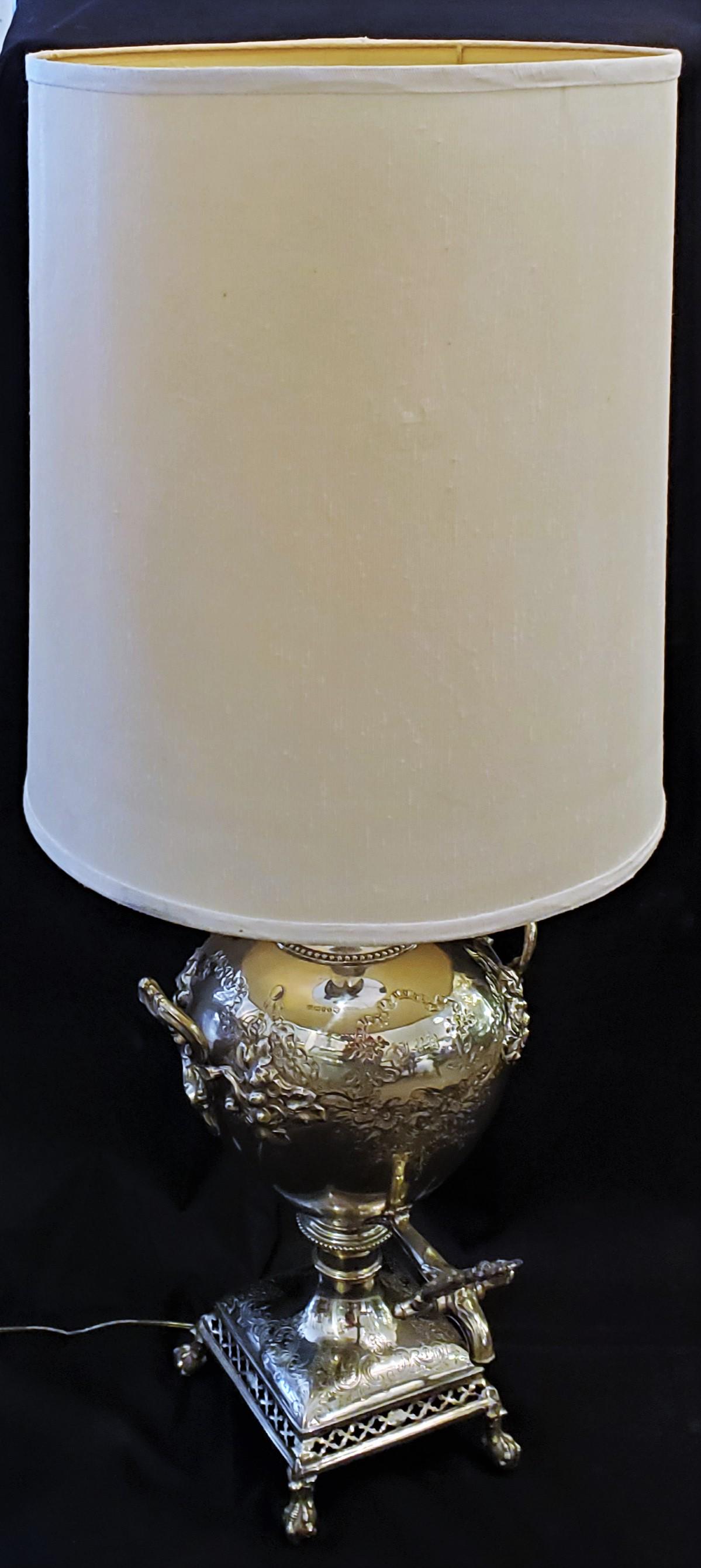 Antique silver plated samovar table lamp (1 of 5)