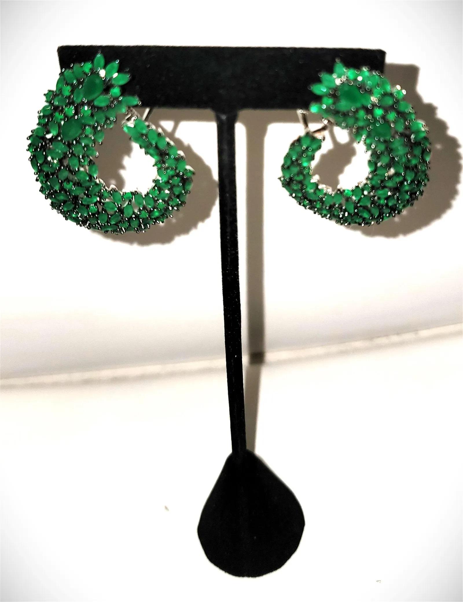 Sterling Green Emerald Earrings (1 of 9)