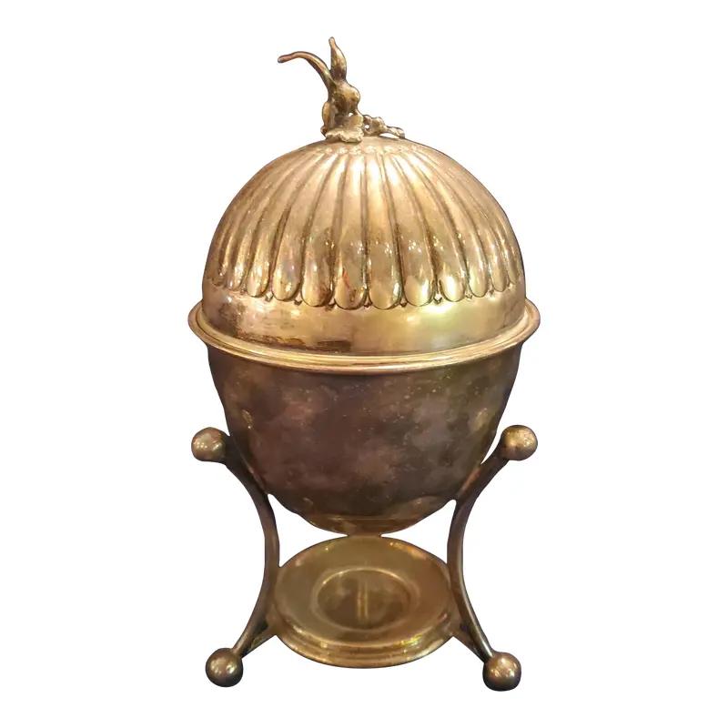 Silvered Victorian Eagle Top Egg Cooler: Sterling Silver Eagle Top Egg Cooler 10 high x 5.5 diameter