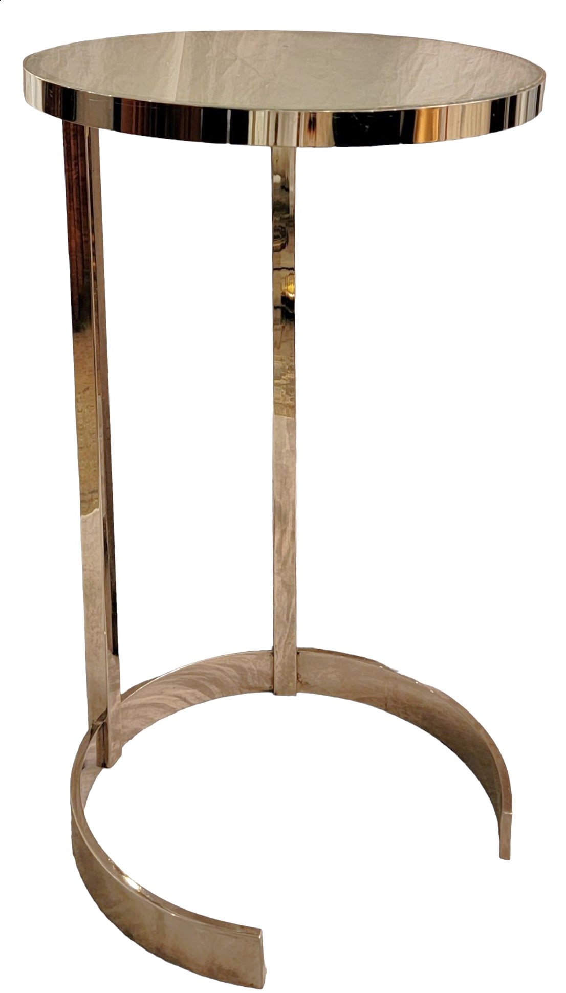 Chrome Mid Century Smoke Glass Side Table (1 of 8)