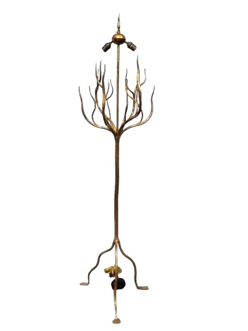 Standing Iron Gilt Floor Lamp W/Branches (1 of 5)