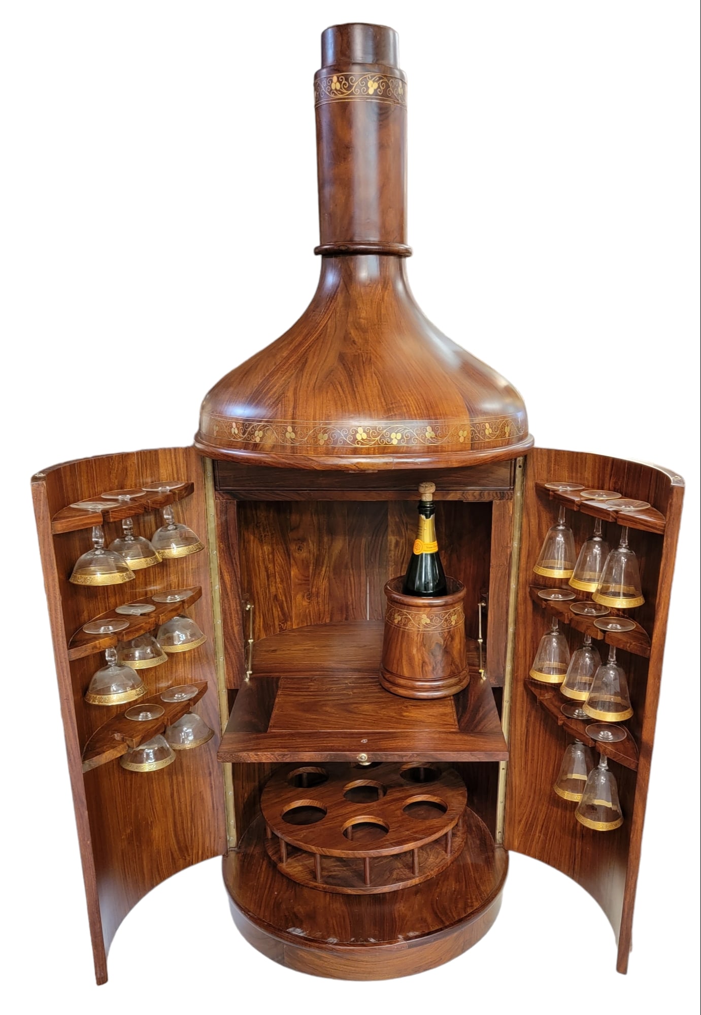 60s Bar Aldo Tura  Syle Mahgogany Bar With Brass Inlay (1 of 9)