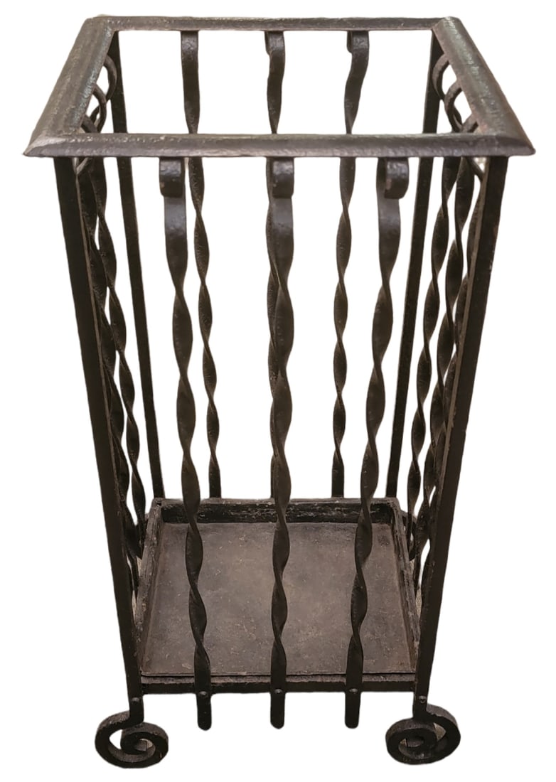 Antique Cast Iron Planter/ Umbrella Holder: Antique Cast Iron Planter/ Umbrella Holder. Measures approx - 13 x 13 x 28