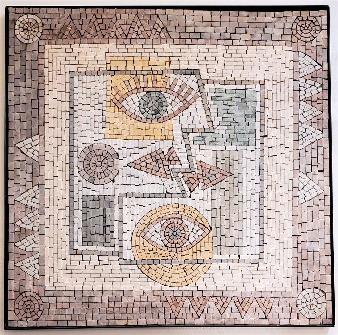 Italian Mosaic Tile in Iron Frame 24 x 24 x 1 (1 of 9)