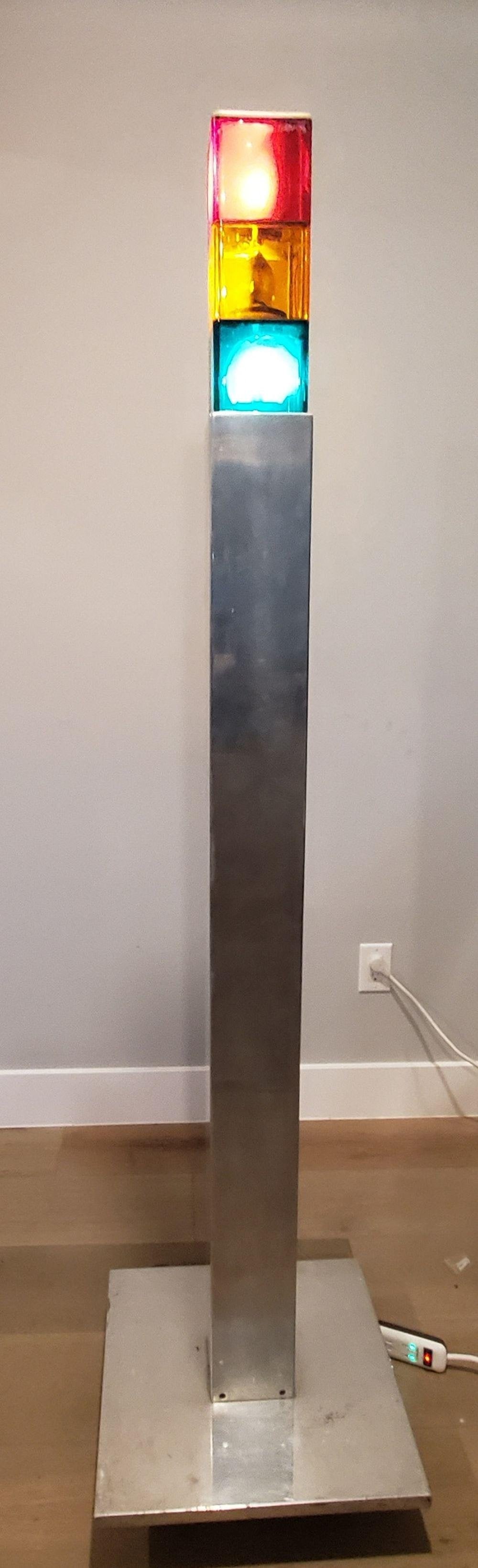 Italian Industrial Revolving 3 Tone Standing Light (1 of 8)