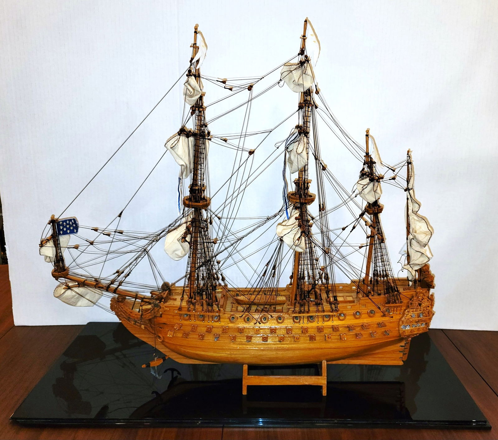 70s Hand Made Wooden  Ship (1 of 8)